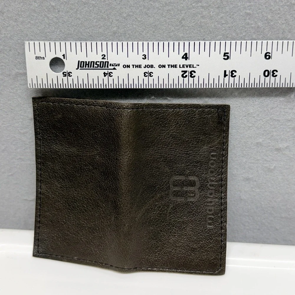 Mayamoon Leather Minimalist Business Card Holder Wallet Slim Brown Card Case